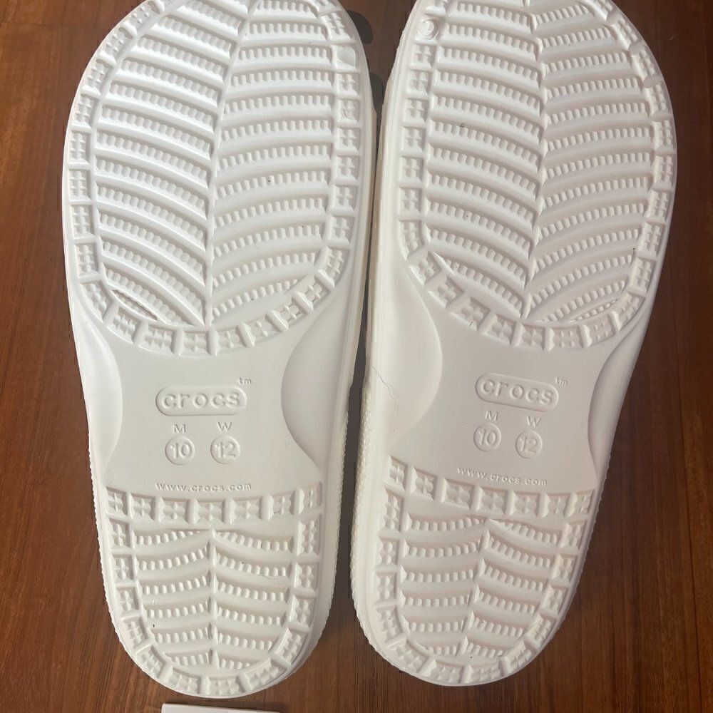 Brand New Genuine CROCS Iconic Comfort Turquoise Sliders Sandals Size M10/W12 - Picture 4 of 4